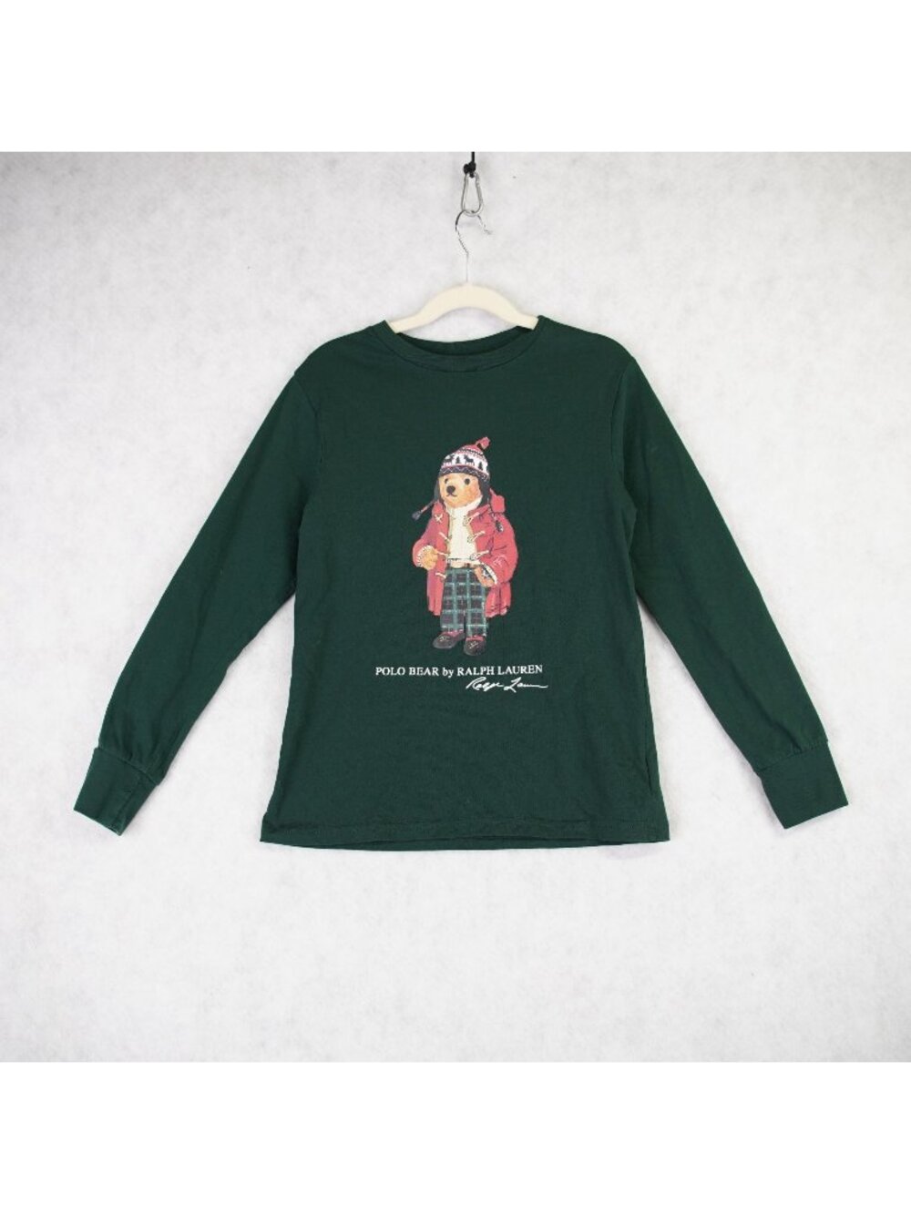 Polo Ralph Lauren Kids Polo Bear Long Sleeve Shirt Boys Sz 8 S Cotton Casual